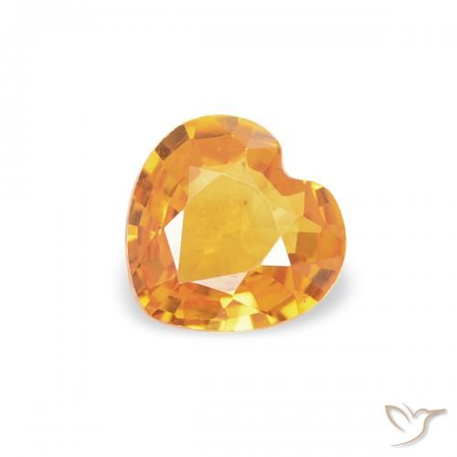 0.37ct 天然 ミディアムオレンジ サファイア, 心臓, VS