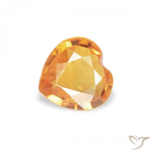 0.32ct 天然 オレンジゴールド サファイア, 心臓, VS