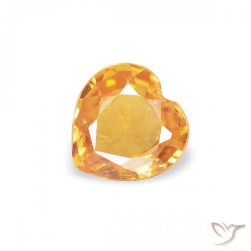 0.32ct 天然 オレンジゴールド サファイア, 心臓, VS