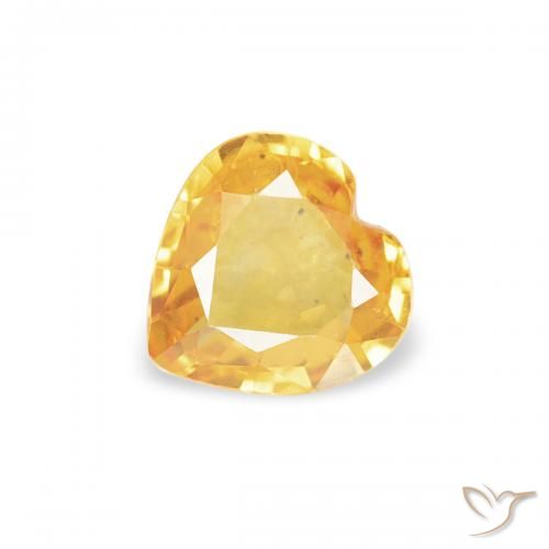 0.34ct 天然 明るいゴールド サファイア, 心臓, VS
