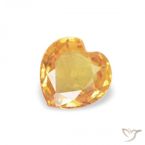 0.41ct 天然 ミディアムオレンジ サファイア, 心臓, VS