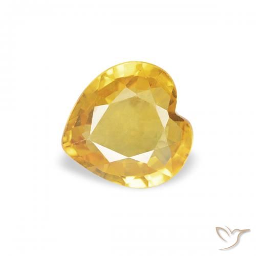 0.40ct 天然 ゴールドオレンジ サファイア, 心臓, VS