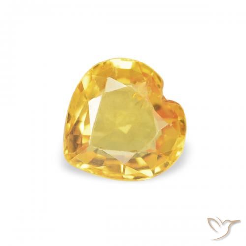 0.42ct 天然 ゴールド サファイア, 心臓, VS