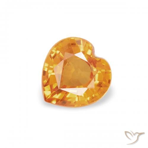 0.39ct 天然 オレンジゴールド サファイア, 心臓, VS