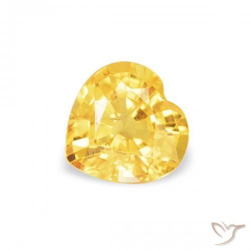 0.43ct 天然 明るいゴールド サファイア, 心臓, VS