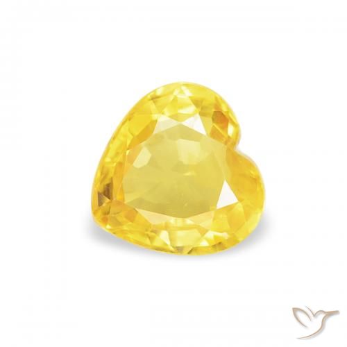 0.40ct 天然 バンブルビーイエロー サファイア, 心臓, VS