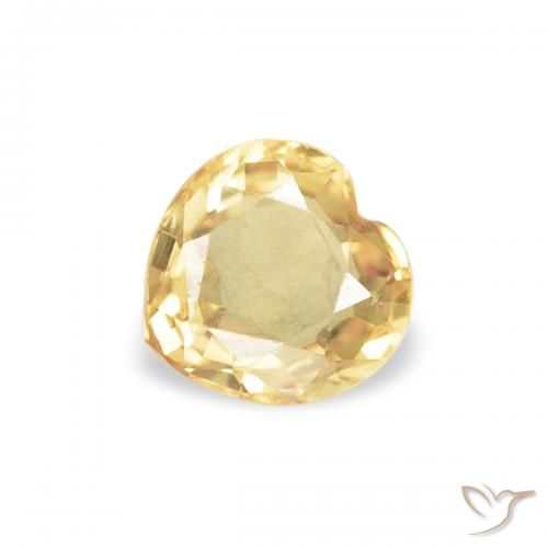 0.40ct 天然 薄いゴールデンイエロー サファイア, 心臓, VS