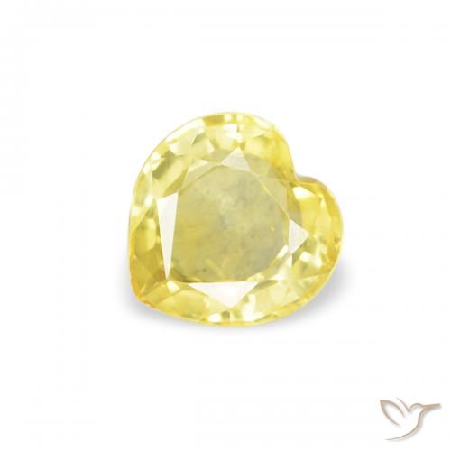 0.40ct 天然 ライトイエロー サファイア, 心臓, VS
