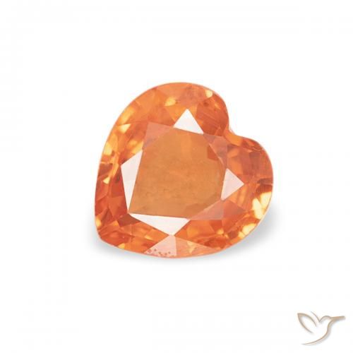 0.45ct 天然 ファイアオレンジ サファイア, 心臓, VVS-VS