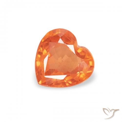 0.40ct 天然 赤みがかったオレンジ サファイア, 心臓, VVS-VS