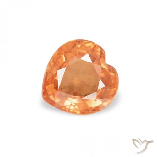 0.43ct 天然 鮮やかなオレンジ サファイア, 心臓, VS
