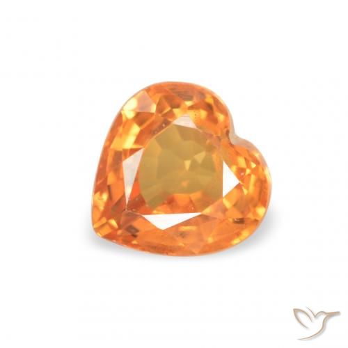 0.42ct 天然 鮮やかなオレンジ サファイア, 心臓, VS