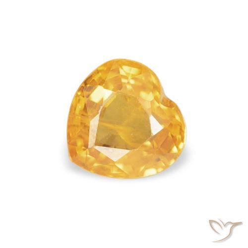 0.44ct 天然 ゴールデンオレンジ サファイア, 心臓, VVS-VS