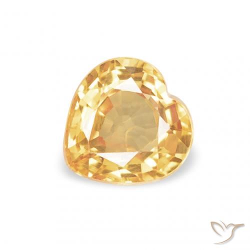 0.44ct 天然 薄いオレンジゴールド サファイア, 心臓, VVS-VS