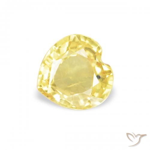 0.41ct 天然 ライトイエロー サファイア, 心臓, VVS-VS