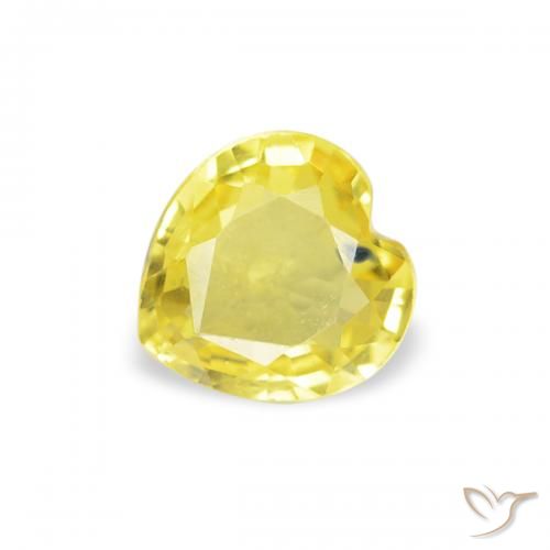 0.39ct 天然 ミディアムイエロー サファイア, 心臓, VVS-VS