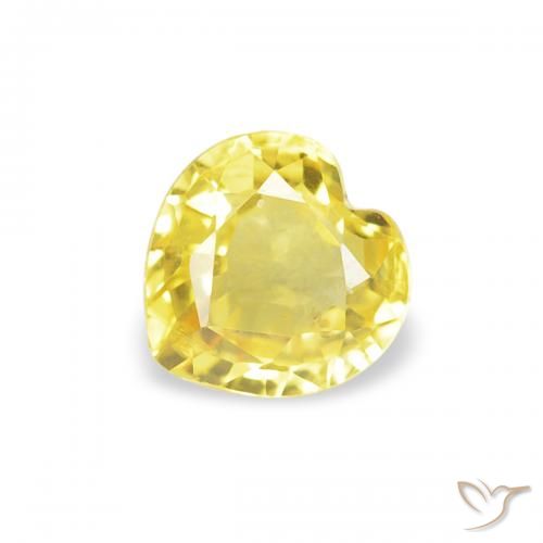 0.40ct 天然 ライトイエロー サファイア, 心臓, VVS-VS