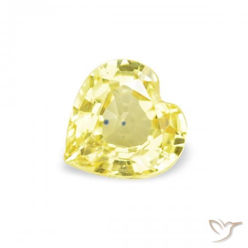 0.41ct 天然 ライトイエロー サファイア, 心臓, VVS-VS