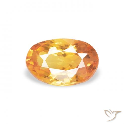 0.60ct 濃いオレンジゴールド サファイア, 楕円形, VS