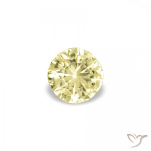 1.53ctw Medium Light-Yellow サファイア, ラウンド, VVS-VS
