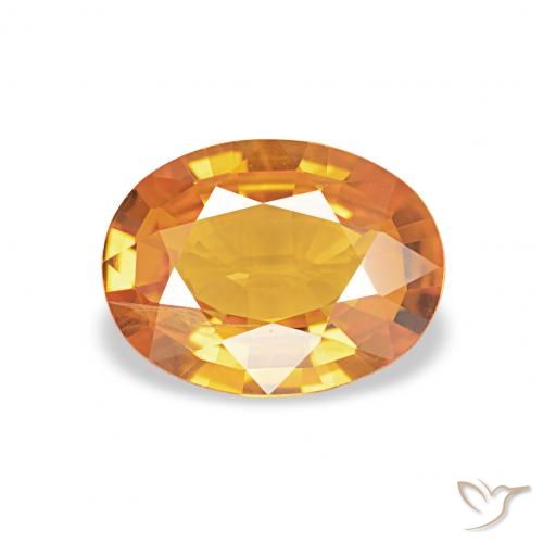 1.33ct 天然 赤みがかったオレンジ サファイア, 楕円形, SI-I1