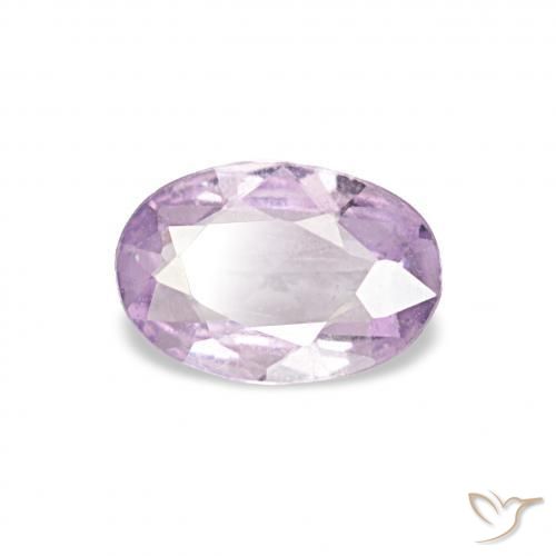 0.35カラットの天然非常に薄い紫サファイア、オーバルカット、VS