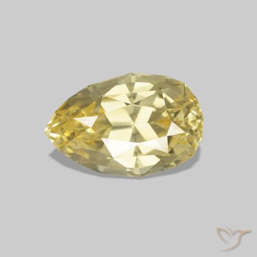 1.18ct ライトイエロー サファイア, 洋梨の形, VVS