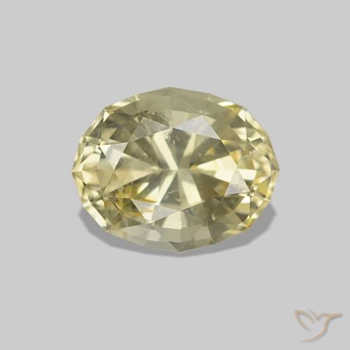1.40ct 天然 ライトイエロー サファイア, 楕円形, VS, Photo A