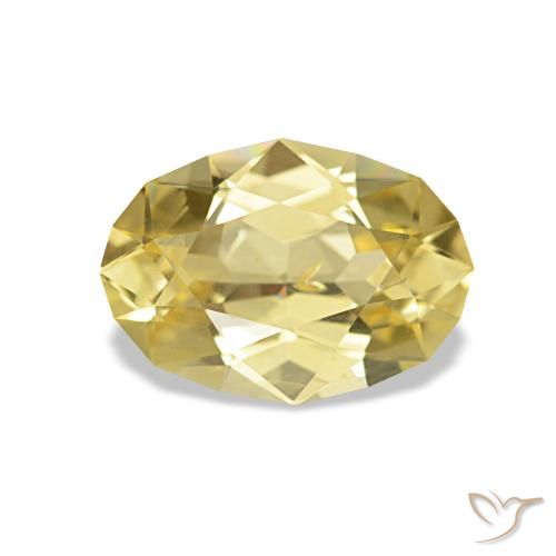 1.46ct 薄いゴールデンイエロー サファイア, 楕円形, VS