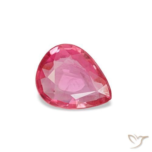 0.28カラットの天然マゼンタピンクサファイア（5×4 mm・洋梨の形）