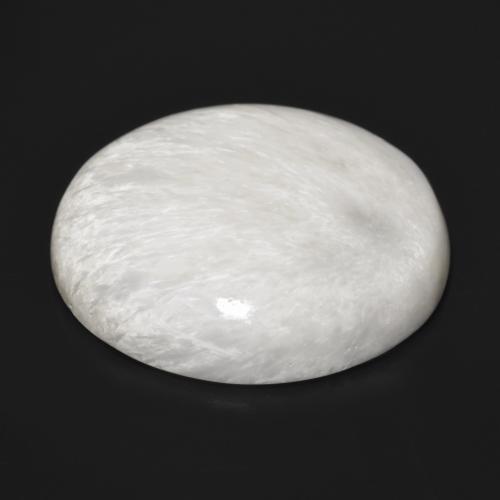 24.42カラットの天然オフホワイトスコレサイト、ラウンドカット、オペーク