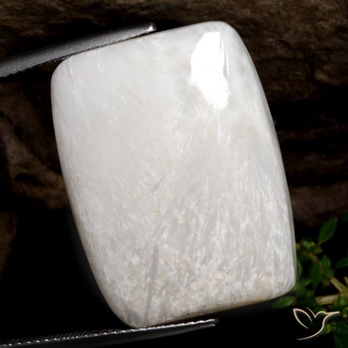 25.44ct 天然 ウォームホワイト スコレサイト, クッション, オペーク