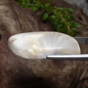 28.06カラットの天然ホワイトスコレサイト、ファンシーシェイプ、オペーク