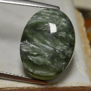 9.70カラットの天然グリーンセラフィナイト（15.9×12 mm・オーバルカット）