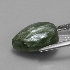 6.37カラットの天然グリーンセラフィナイト、洋梨の形、オペーク