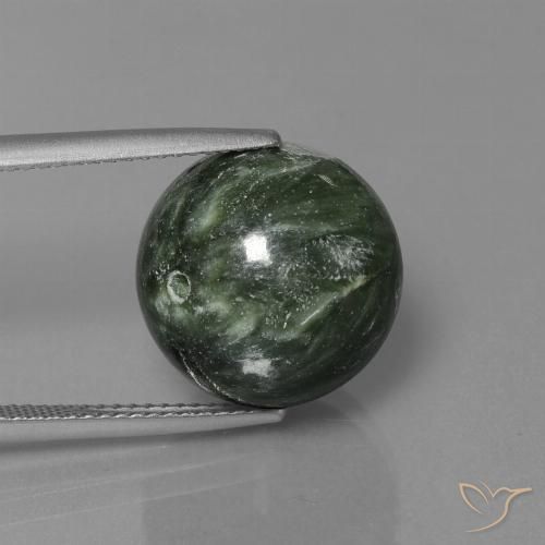 19.74カラットの天然フォレストグリーンセラフィナイト（14.25 mm・球体 / ボール）