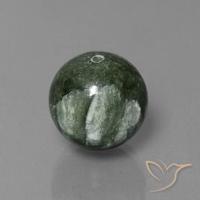 19.74カラットの天然フォレストグリーンセラフィナイト（14.25 mm・球体 / ボール）