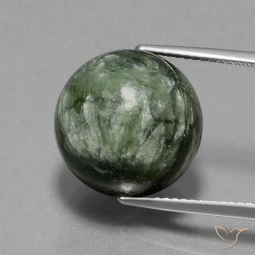 19.22ct 天然 アーシーグリーン セラフィナイト, スフェア / ボール, オペーク