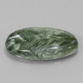 8.81カラットの天然グリーンセラフィナイト（22.4×11.8 mm・オーバルカット）