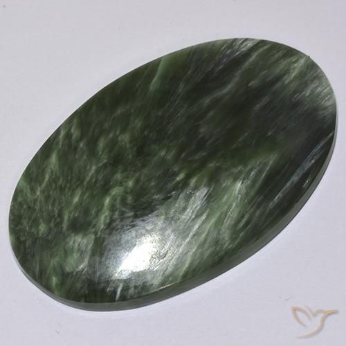 36.14ct 天然 グリーン セラフィナイト, 楕円形, オペーク