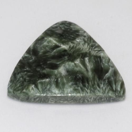 12.51カラットの天然アーシーグリーンセラフィナイト（22.6×21.7 mm・トリリアント）