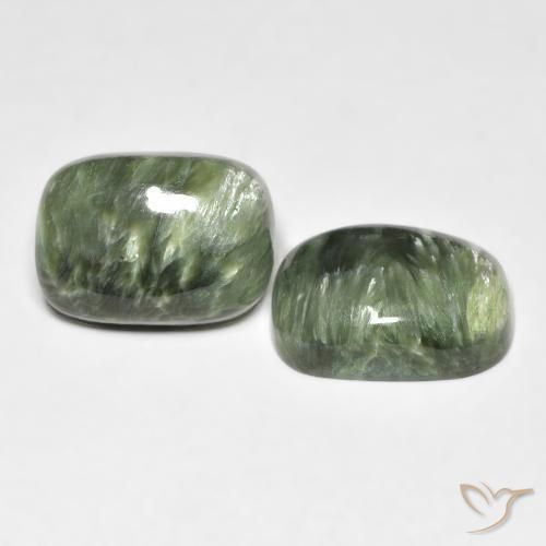 Shop natural 11.56ct アーシーグリーン セラフィナイト gems, クッション, from ロシア at GemSelect. In stock, global shipping!