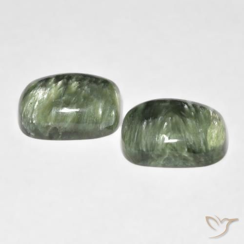 Shop natural 11.56ct アーシーグリーン セラフィナイト gems, クッション, from ロシア at GemSelect. In stock, global shipping!