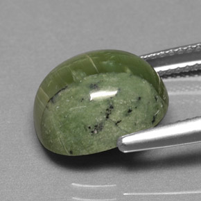 4.84カラットの天然グリーンサーペンティン（12.5×10.4 mm・オーバルカット）