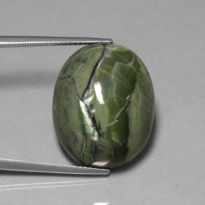 26.53カラットの天然グリーンサーペンティン（22.3×18 mm・オーバルカット）