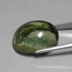26.53カラットの天然グリーンサーペンティン（22.3×18 mm・オーバルカット）