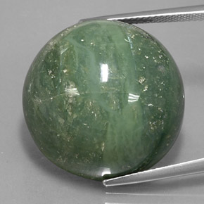 41.28カラットの天然Pale Pine Green サーペンティン（23.14 mm・ラウンドカット）