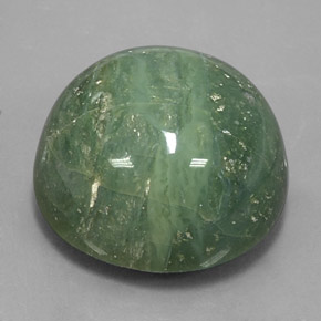 41.28カラットの天然Pale Pine Green サーペンティン（23.14 mm・ラウンドカット）