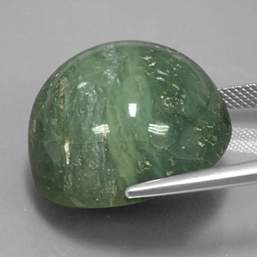 41.28カラットの天然Pale Pine Green サーペンティン（23.14 mm・ラウンドカット）