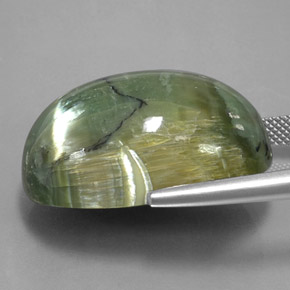42.76カラットの天然ミディアムグリーンサーペンティン（27.1×19.9 mm・オーバルカット）